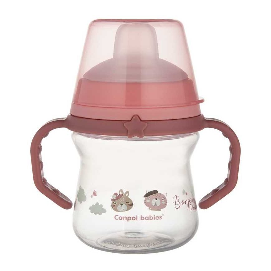 Canpolbabies CANPOL BABIES gertuvė su silikoniniu snapeliu, FirstCup BONJOUR PARIS, 6mėn+, 150ml, rožinė, 56/612_pin – 4