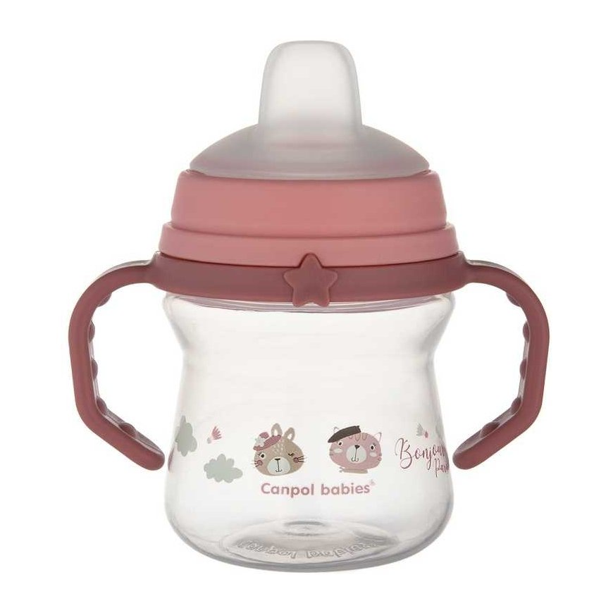 Canpolbabies CANPOL BABIES drinking bottle with silicone spout, FirstCup BONJOUR PARIS, 6m+, 150ml, pink, 56/612_pin – 5