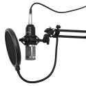 Media-Tech STUDIO AND STREAMING MICROPHONE - Professional condenser microphone (black/silver) for studio recording and streaming