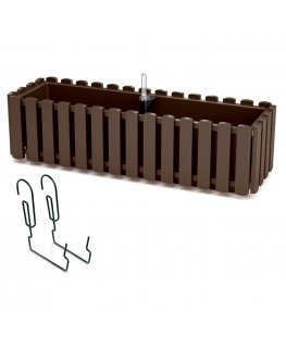 Prosperplast Balcony box with hooks Boardee Fencycase DDEF600W brown