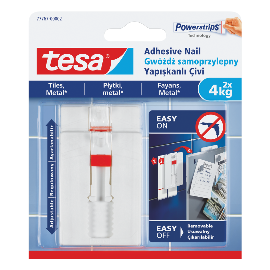 tesa Adhesive nails, 2pcs, 4kg, dp(+6pl)(h7776702)[description, black, pl]