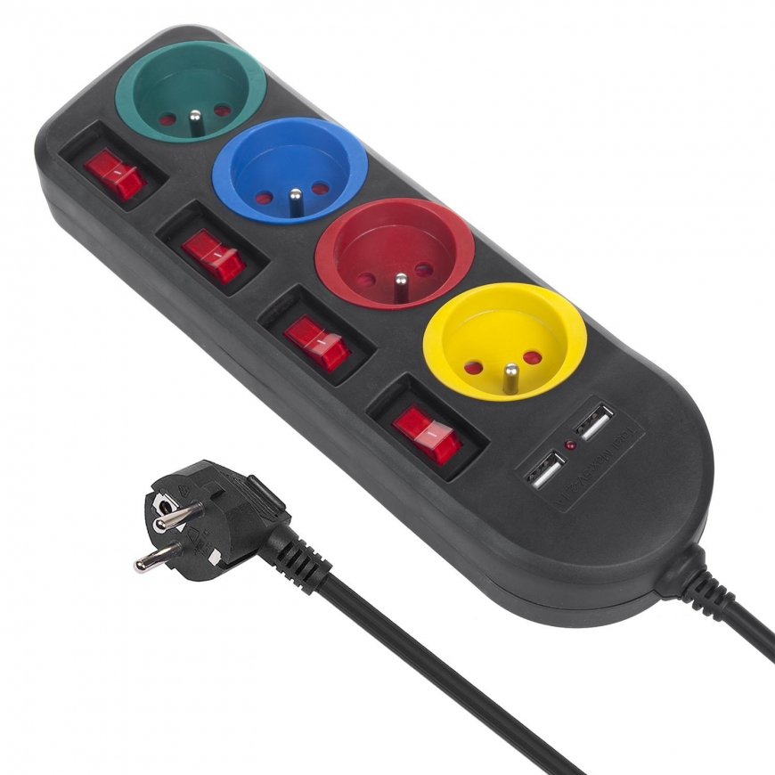 Maclean power strip, extension 4 sockets