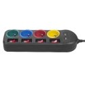 Maclean power strip, extension 4 sockets + 2xUSB, with switches, 250VAC/10A, 2.1A 5V, 1.5m, black, MCE229 B Maclean power strip, extension 4 sockets + 2xUSB, with switches, 250VAC/10A, 2.1A 5V, 1.5m, black, MCE229 B