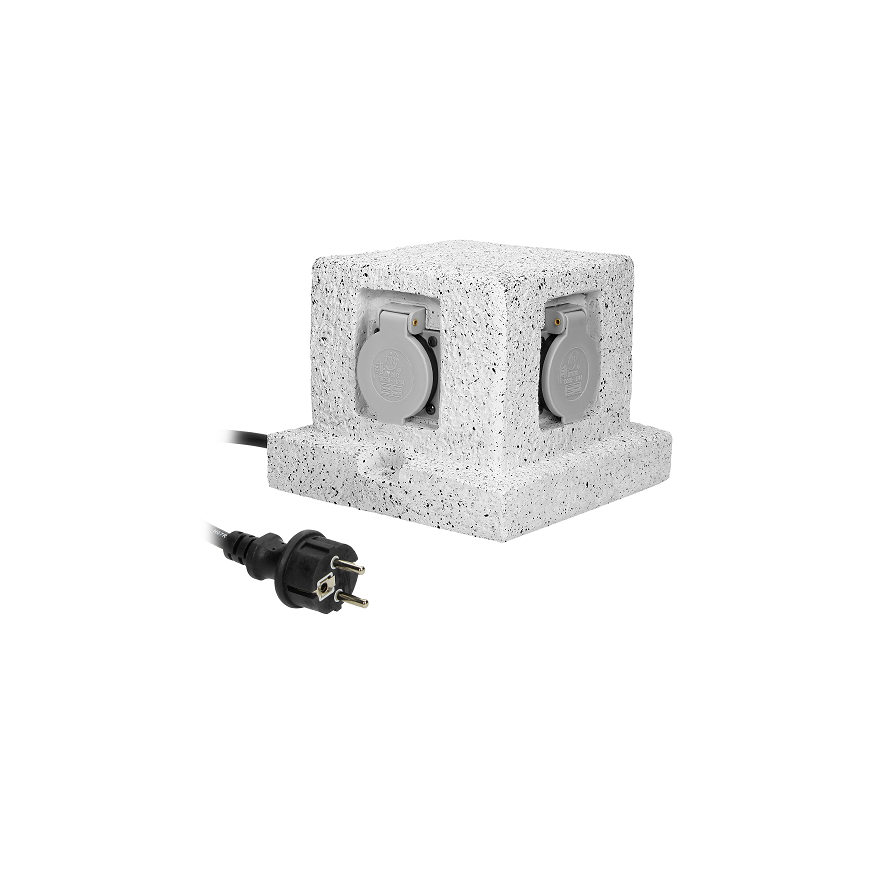 Orno POST garden socket, 4x2P + Z (schuko), rubber cable H07RN-F 3x1.5mm?, 3m – 3