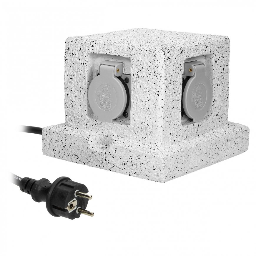 Orno POST garden socket, 4x2P + Z (schuko), rubber cable H07RN-F 3x1.5mm?, 3m – 5