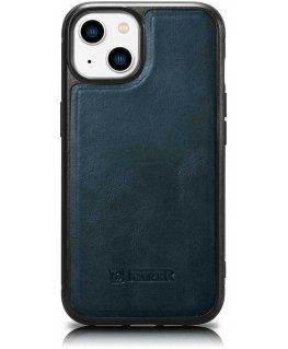 iCarer Leather Oil Wax Genuine Leather Case for iPhone 14 Plus Blue (WMI14220719-BU)