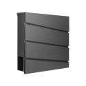 Orno BORNEO mail box made of galvanized steel with newspaper holder, black color Orno BORNEO mail box made of galvanized steel with newspaper holder, black color