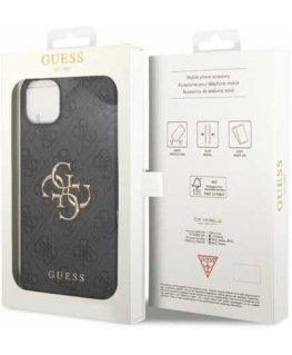 Case Guess "GUHCP15S4GMGGR 4G Metal Gold Logo iPhone 15" Gray