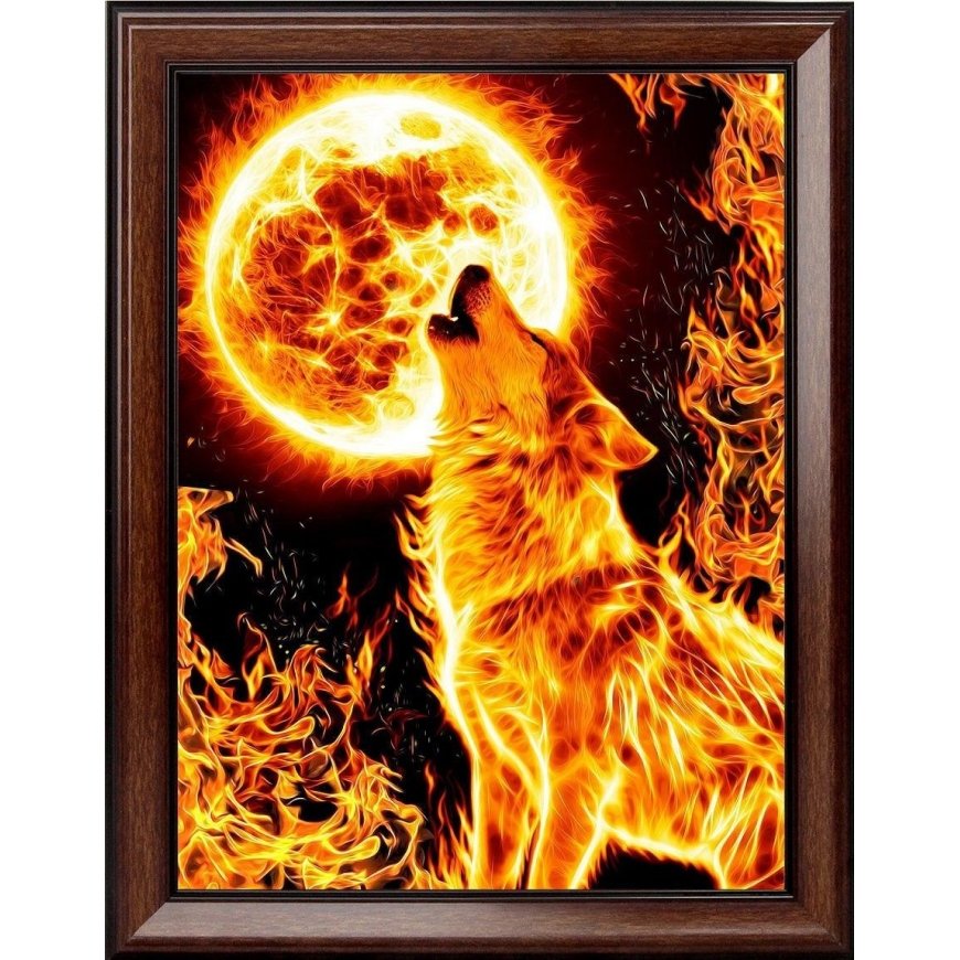 Beldizart Diamond Painting Fire Wolf 30*40