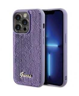 Guess Apple iPhone 15 Pro Max HC SEQUIN SCRIPT METAL Purple