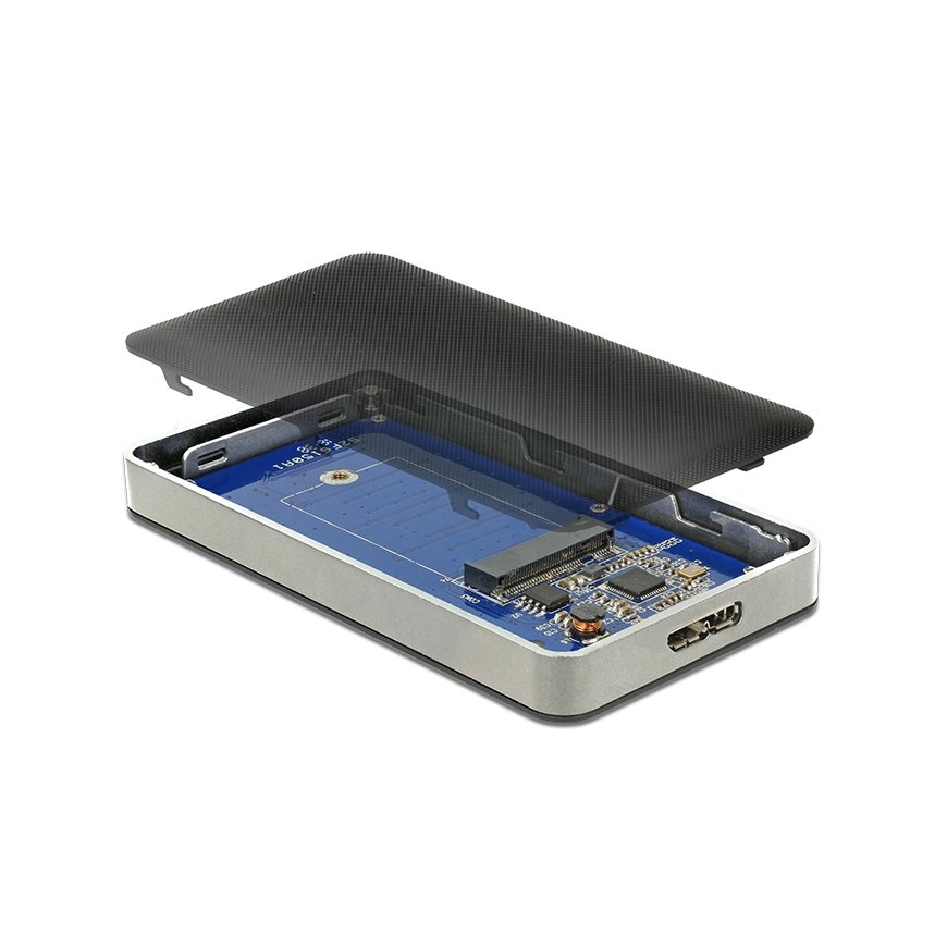 DeLOCK 42594 storage drive enclosure SSD enclosure Black, Silver M.2 – 2