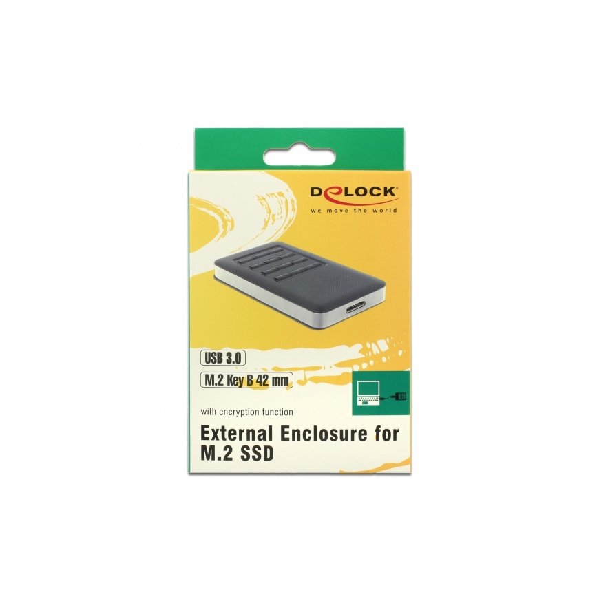 DeLOCK 42594 cieto disku uzglabāšanas sistēma SSD diska korpuss Melns, Sudrabs M.2 – 5