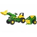 Rolly Toys John Deere minamas traktorius su kaušu ir priekaba