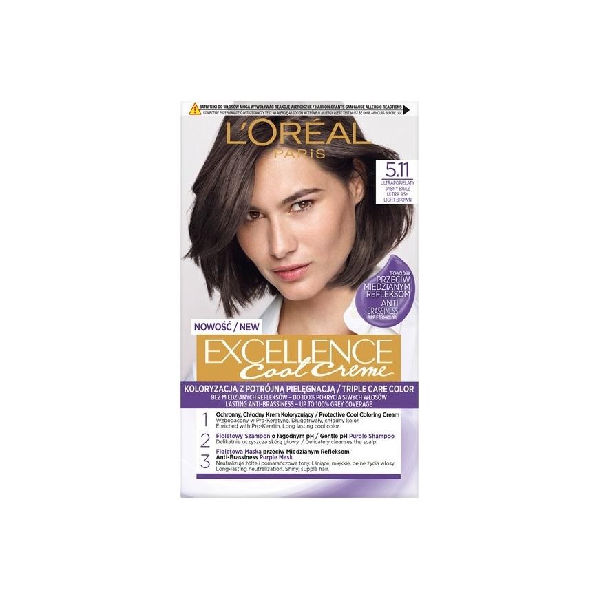 L'Oreal Professionnel hair coloring cream Excellence 5.11 Ultra Ashen light brown – 2