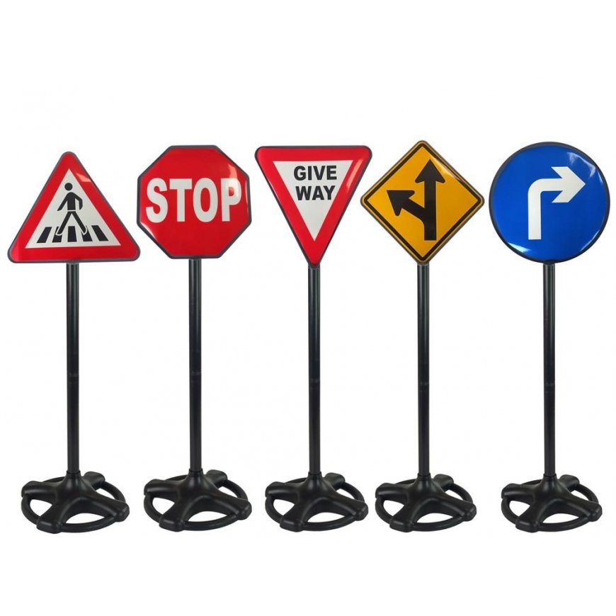 Lean Cars Large set of educational traffic signs 82 cm – 3