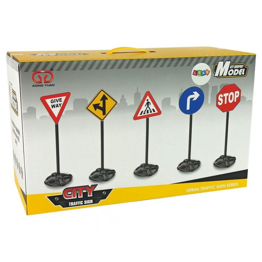 Lean Cars Large set of educational traffic signs 82 cm – 4