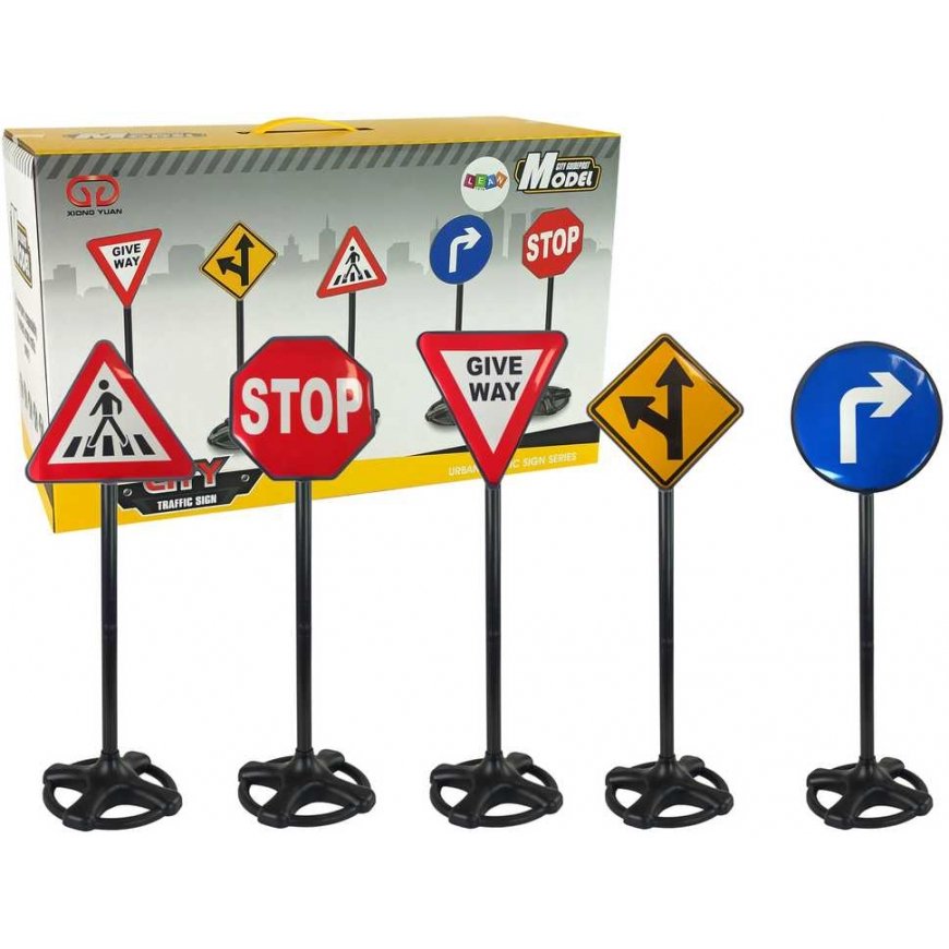 Lean Cars Didelis mokomųjų kelio ženklų rinkinys 82 cm – 5