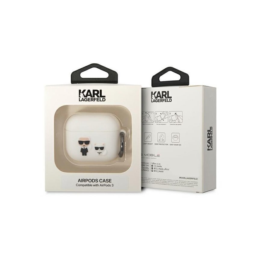 Karl Lagerfeld case for Airpods 3 KLACA3SILKCW white Silicone Karl & Choupette – 3