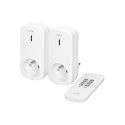 The Orno Wireless socket set is controlled by a 2+1 remote control The Orno Wireless socket set is controlled by a 2+1 remote control