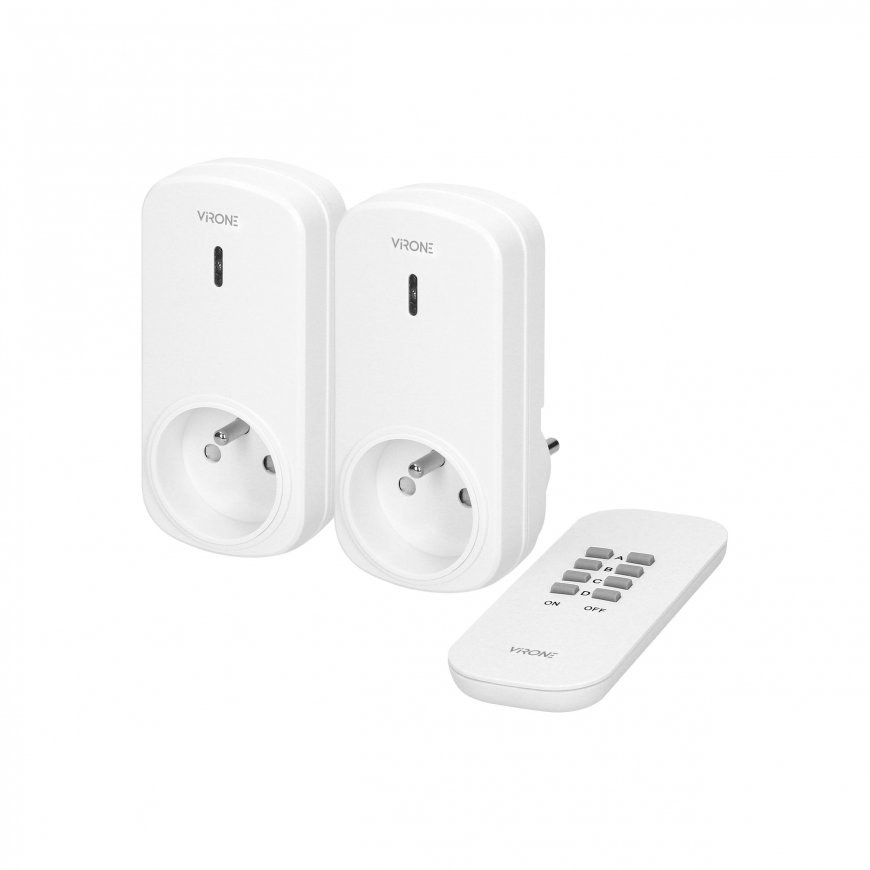 The Orno Wireless socket set is controlled by a 2+1 remote control – 2