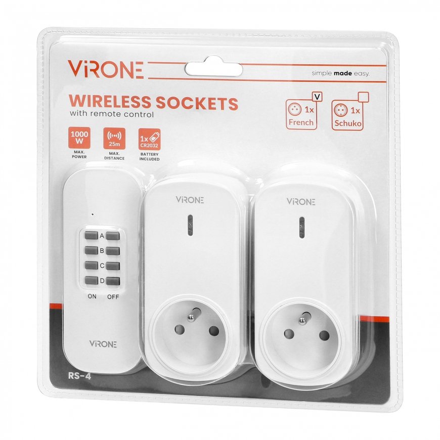 The Orno Wireless socket set is controlled by a 2+1 remote control – 3