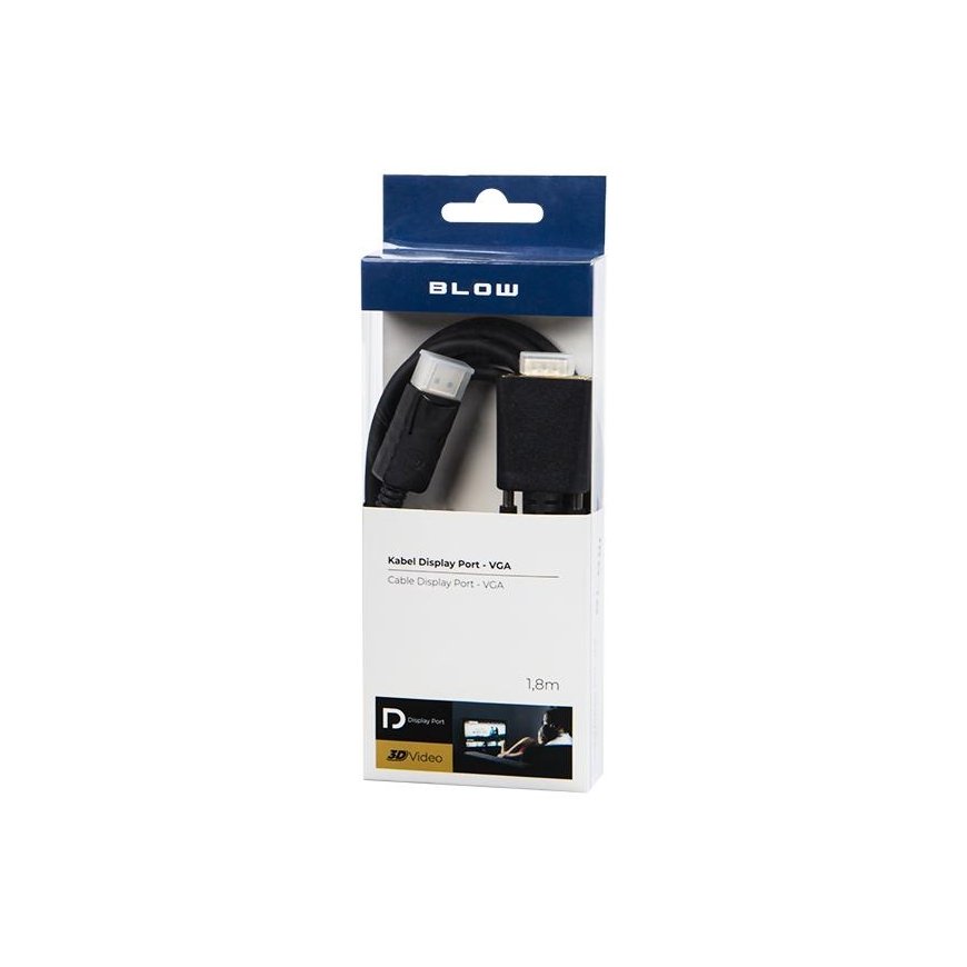 Blow Kabelis VGA - DisplayPort 1,8m – 3