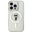 Karl Lagerfeld dėklas, skirtas iPhone 15 Pro 6,1" KLHMP15LHFCKNOT skaidrus HC Magsafe IML Ikonik