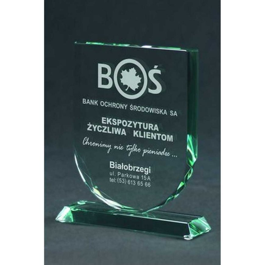 Tryumf Engraved glass trophy with case