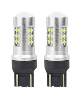 Amio Canbus 3030 24smd t20 7443 w21 / 5w white 12v / 24v LED bulbs