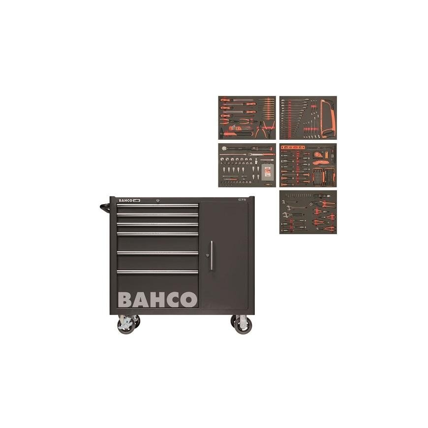 Bahco 6-drawer tool trolley with cabinet