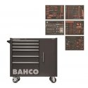 6-drawer tool trolley with cabinet, with 237 Bahco tools [1475KXL6CBFF1SD]