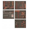 6-drawer tool trolley with cabinet, with 237 Bahco tools [1475KXL6CBFF1SD]