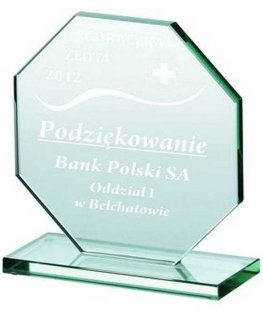 Tryumf Engraved glass trophy