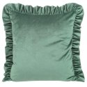 Eurofirany VELVET / 25 Velvet pillowcase, decorated with ruffles, 45 X 45 cm, color: mint Eurofirany VELVET / 25 Velvet pillowcase, decorated with ruffles, 45 X 45 cm, color: mint