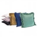 Eurofirany VELVET / 25 Aksominis pagalvės užvalkalas, dekoruotas raukiniais, 45 X 45 cm, spalva: mėtų Eurofirany VELVET / 25 Aksominis pagalvės užvalkalas, dekoruotas raukiniais, 45 X 45 cm, spalva: mėtų