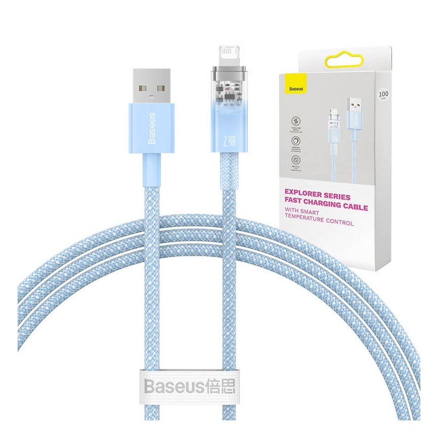 Fast Charging Cable Baseus Explorer USB to Lightning 2.4A 1M (blue)