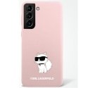 Karl Lagerfeld dėklas, skirtas Samsung Galaxy S23 Ultra KLHCS23LSNCHBCP rožiniam kietam dėklui Silicone Choupette