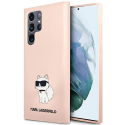 Karl Lagerfeld dėklas, skirtas Samsung Galaxy S23 Ultra KLHCS23LSNCHBCP rožiniam kietam dėklui Silicone Choupette