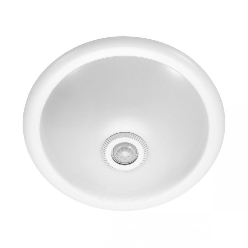 Lubinis šviestuvas Orno ROVO PC, lubų apšvietimas su judesio jutikliu 360st, 2x40W, E27, IP20, opalinis polikarbonatas – 2