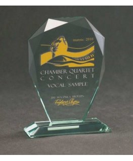 Victoria Sport Trofeum glass engraved with ethos + filled with paint