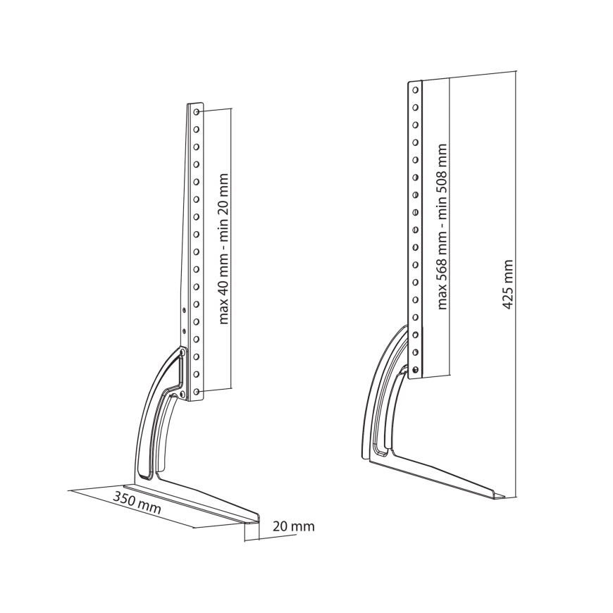 Cabletech Stand - universal legs for TV 27"-60" – 2