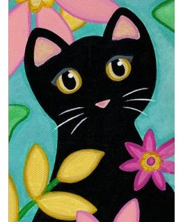 Beldizart Kitty and flowers 15*20 cm WD2359