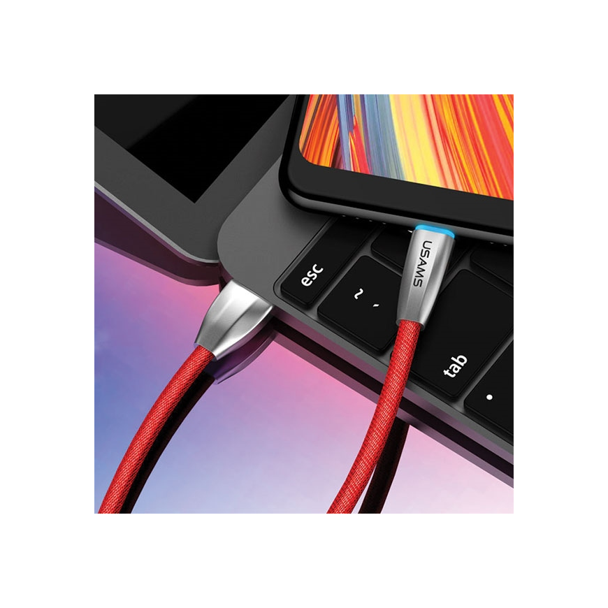 USB Usams USB-A - USB-C 1.2 m cable Red (63813-uniw) – 2