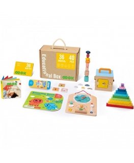 Tooky Toys Tooky žaislas Montessori mokomoji dėlionė dėlionė Abacus orų lenta 6in1 nuo 3 metų