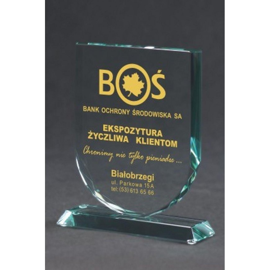 Victoria Sport Trofeum glass engraved with ethos + filled with paint