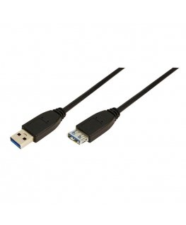 Cable USB LogiLink USB-A - USB-A 3 m Black (CU0043)