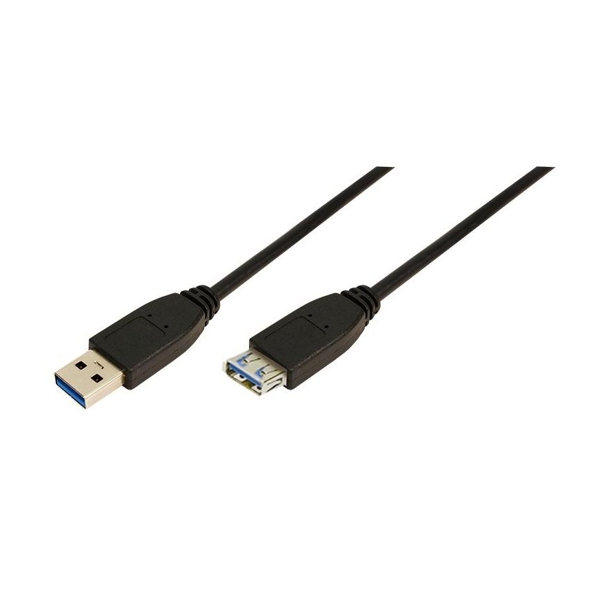 Cable USB LogiLink USB-A - USB-A 3 m Black (CU0043)
