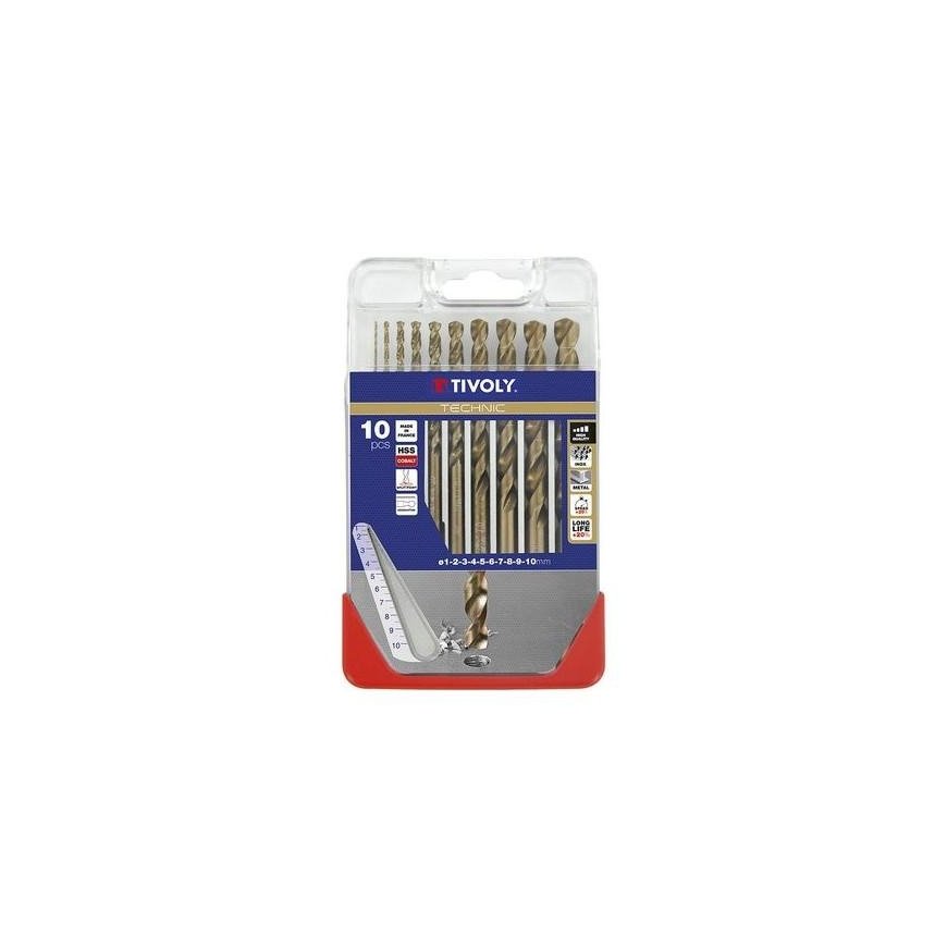 Drilled Tivoli Metal drill set HSCOB fully ground Clipster PRO 10pcs Ø1-10mm 5% cobalt