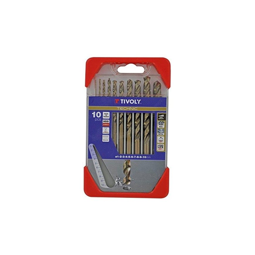 Drilled Tivoli Metal drill set HSCOB fully ground Clipster PRO 10pcs Ø1-10mm 5% cobalt – 2