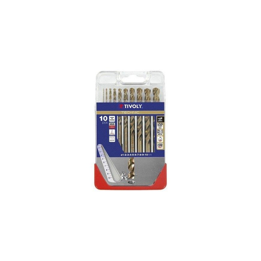 Drilled Tivoli Metal drill set HSCOB fully ground Clipster PRO 10pcs Ø1-10mm 5% cobalt – 3